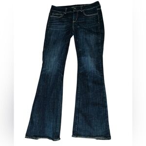 American Eagle artist flare jeans size 8 long dark wash preppy Y2K mid rise